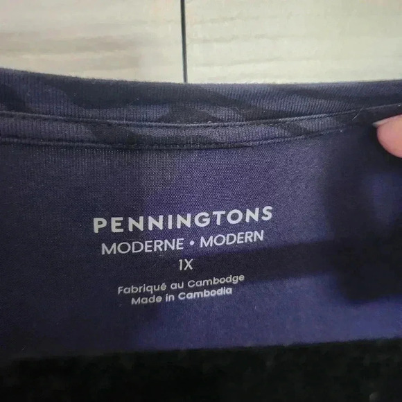 Penningtons Short Sleeve Tiger Style Tee Shirt - Size 1x - Picture 4 of 6